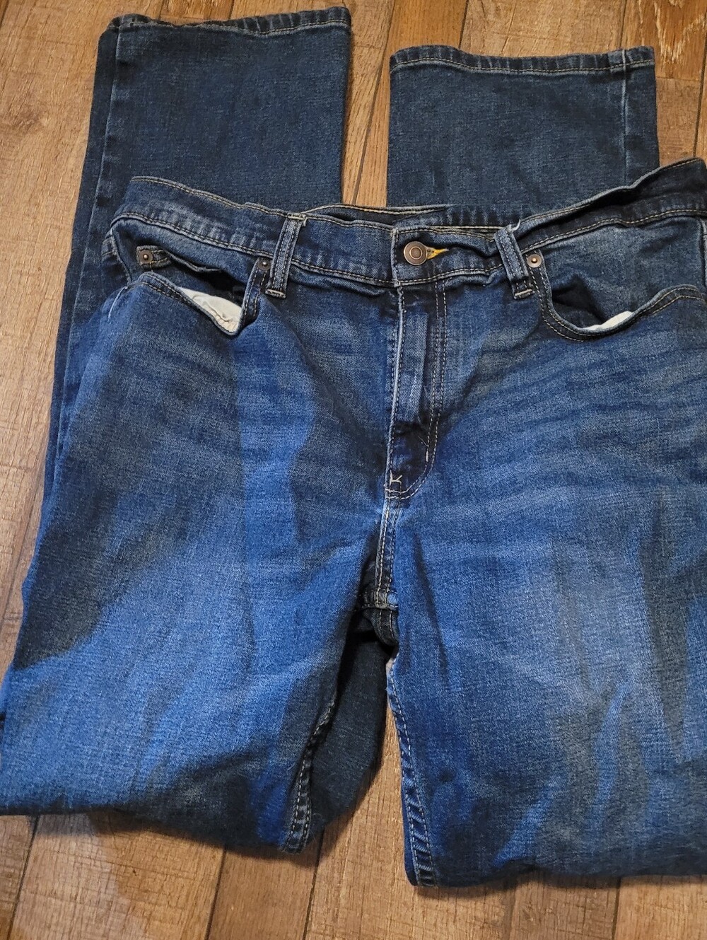 Members Mark 34 X32 Men's Classic Dark Blue Denim Jeans